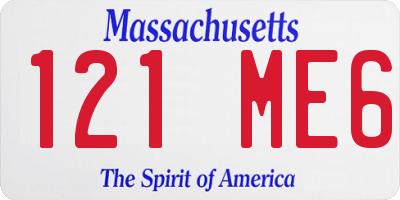 MA license plate 121ME6