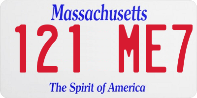 MA license plate 121ME7