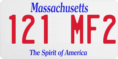 MA license plate 121MF2