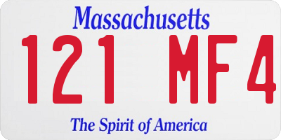 MA license plate 121MF4
