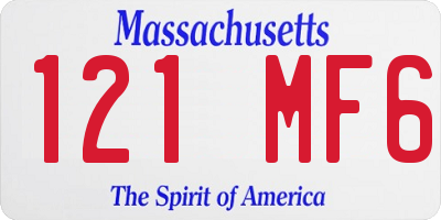 MA license plate 121MF6