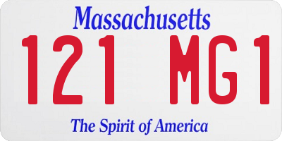 MA license plate 121MG1