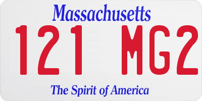 MA license plate 121MG2