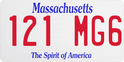 MA license plate 121MG6