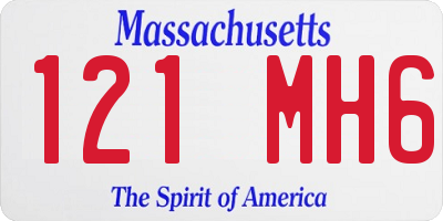 MA license plate 121MH6