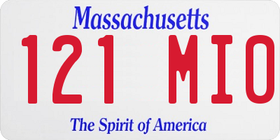 MA license plate 121MI0