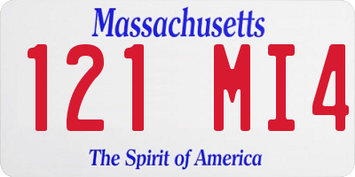 MA license plate 121MI4