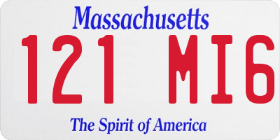 MA license plate 121MI6