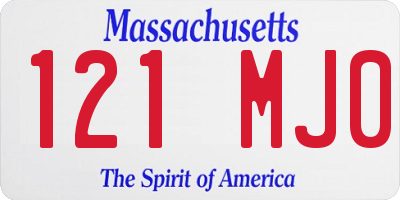 MA license plate 121MJ0
