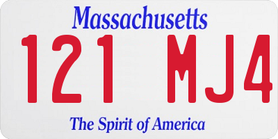 MA license plate 121MJ4
