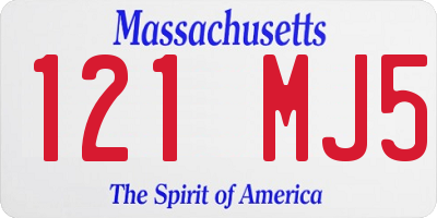 MA license plate 121MJ5