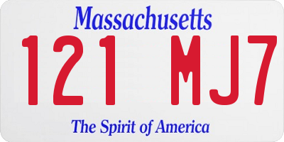 MA license plate 121MJ7