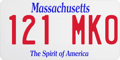 MA license plate 121MK0