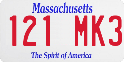 MA license plate 121MK3