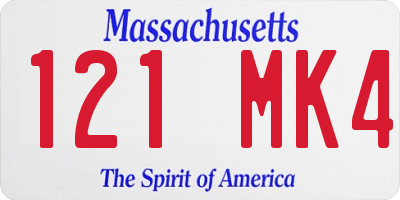 MA license plate 121MK4