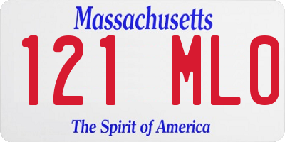 MA license plate 121ML0