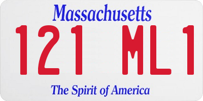MA license plate 121ML1