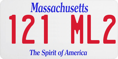 MA license plate 121ML2