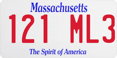 MA license plate 121ML3