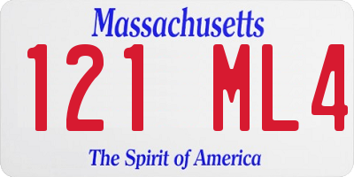 MA license plate 121ML4