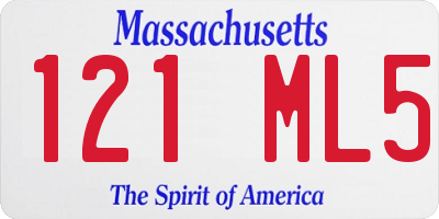 MA license plate 121ML5