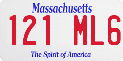 MA license plate 121ML6