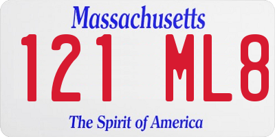 MA license plate 121ML8