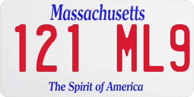 MA license plate 121ML9