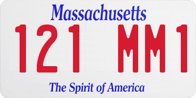 MA license plate 121MM1