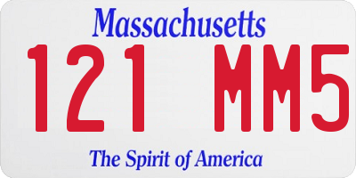 MA license plate 121MM5