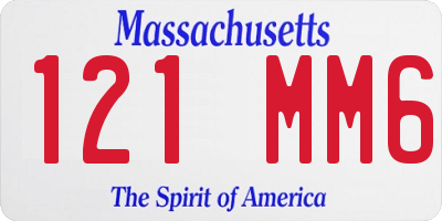 MA license plate 121MM6
