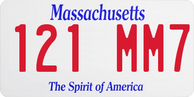 MA license plate 121MM7