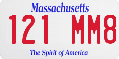 MA license plate 121MM8