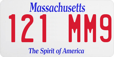 MA license plate 121MM9