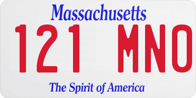 MA license plate 121MN0