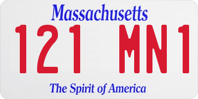 MA license plate 121MN1