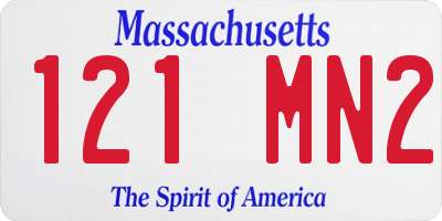 MA license plate 121MN2