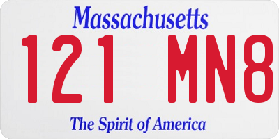 MA license plate 121MN8