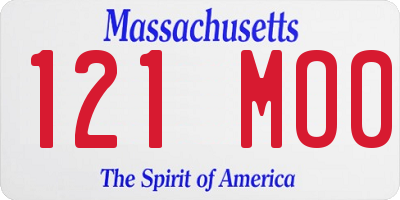 MA license plate 121MO0