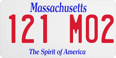 MA license plate 121MO2