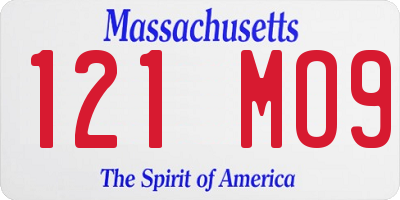 MA license plate 121MO9