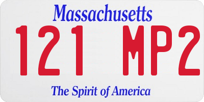 MA license plate 121MP2