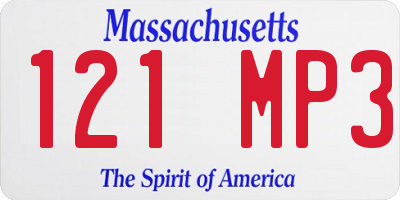 MA license plate 121MP3