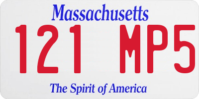 MA license plate 121MP5