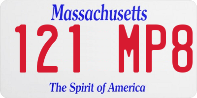 MA license plate 121MP8
