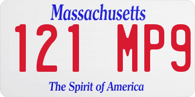 MA license plate 121MP9
