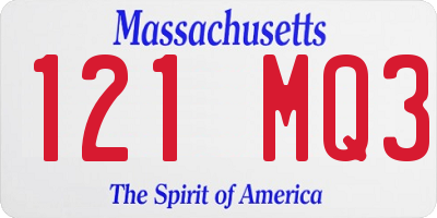 MA license plate 121MQ3