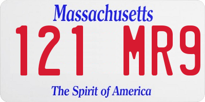 MA license plate 121MR9