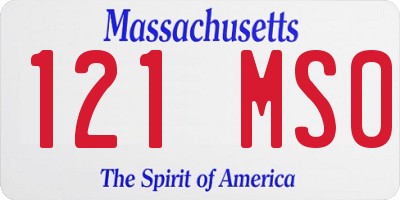 MA license plate 121MS0