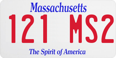 MA license plate 121MS2